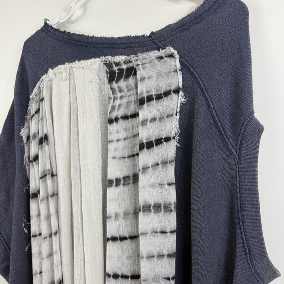 Free People Graphic Lacrosse Off Side Sweatshirt Asymmetrical Oversized Boho - Picture 11 of 16